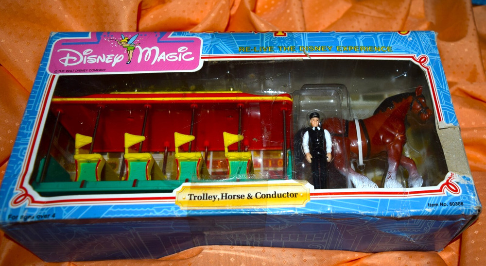 DISNEY Magic Disney World Town Square Trolley Horse & Conductor Sears 1988
